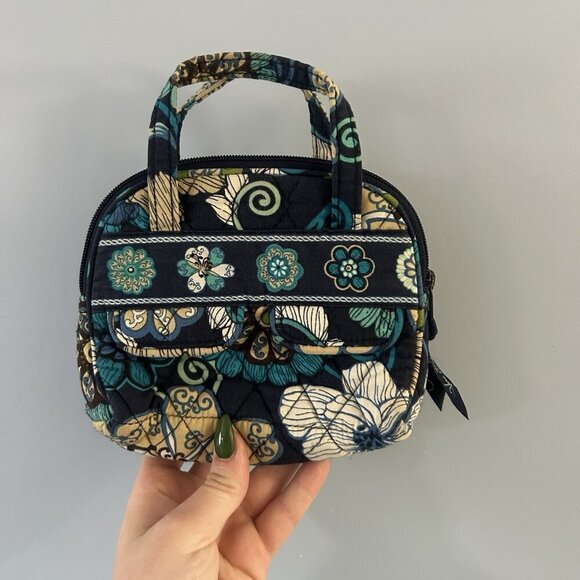 Vera Bradley Handbags - Vera Bradley Small Top Handle Bag Blue Teal Green Floral Paisley Pattern F-190